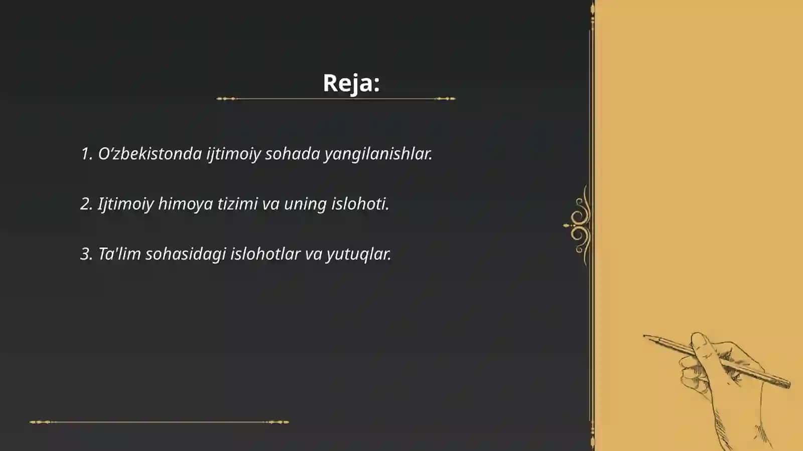 Oʻzbekistonda ijtimoiy sohada amalga oshirilayotgan oʻzgarishlar mazmun va mohiyati 2