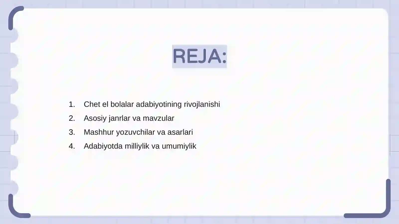 Chet el bolalar adabiyotining umumiy tahlili 2