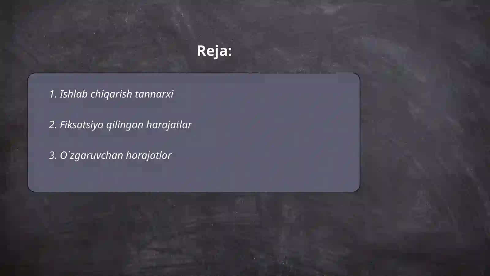 Ishlab chiqarish harajatlari va foyda 2