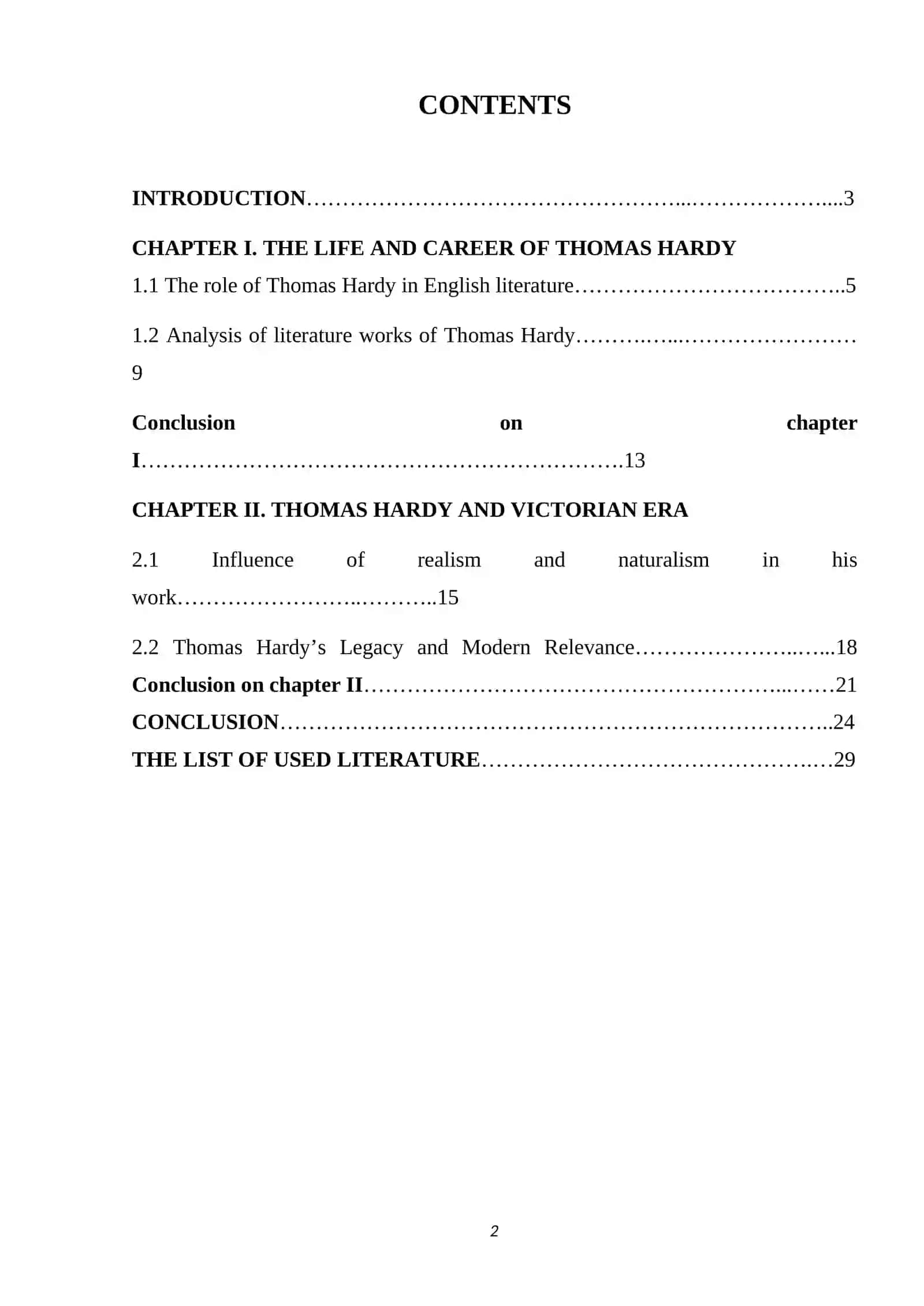 LITERARY WORKS OF THOMAS HARDY 2