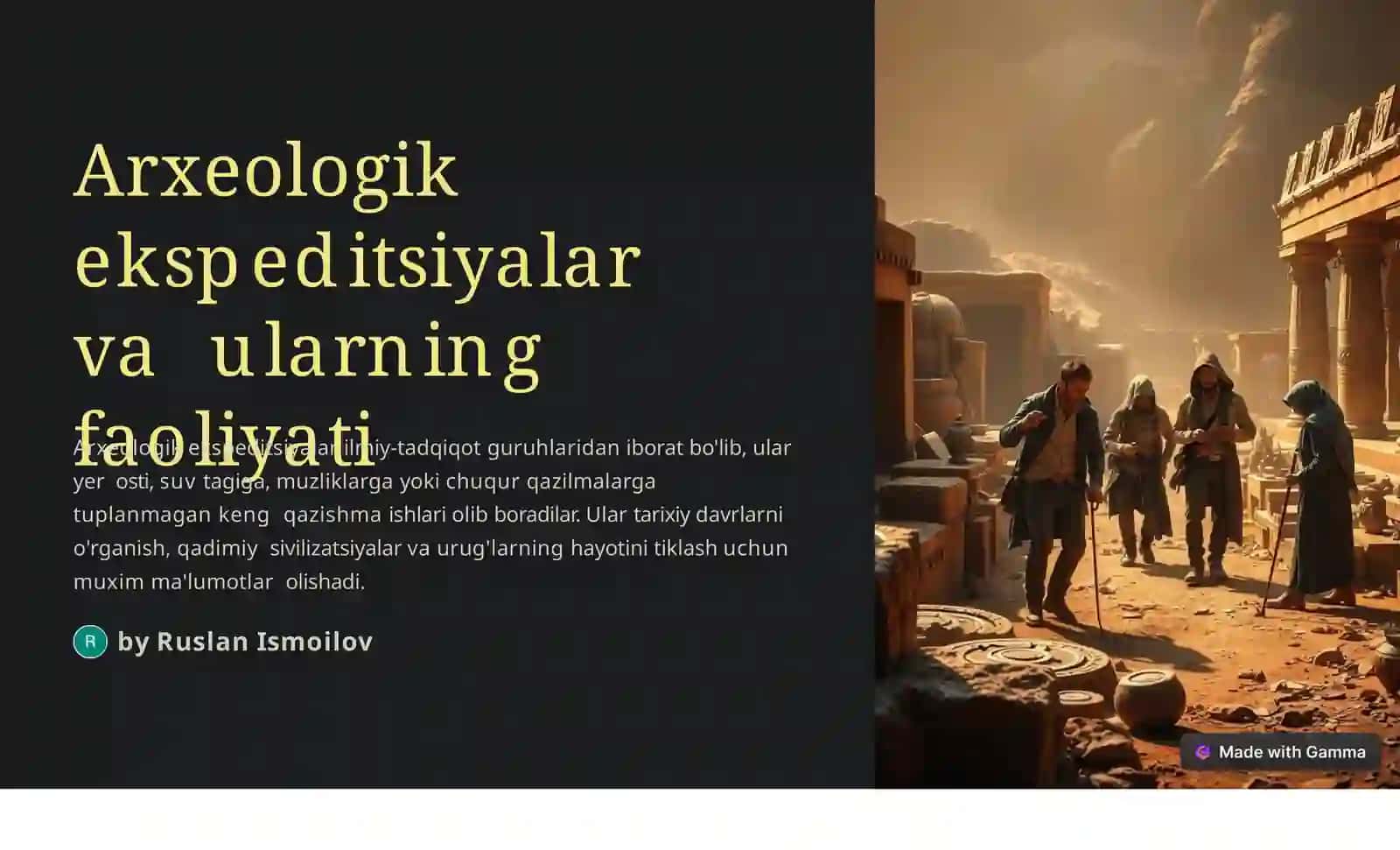 Arxeologiya fanidan tayorlagan taqdimot 2