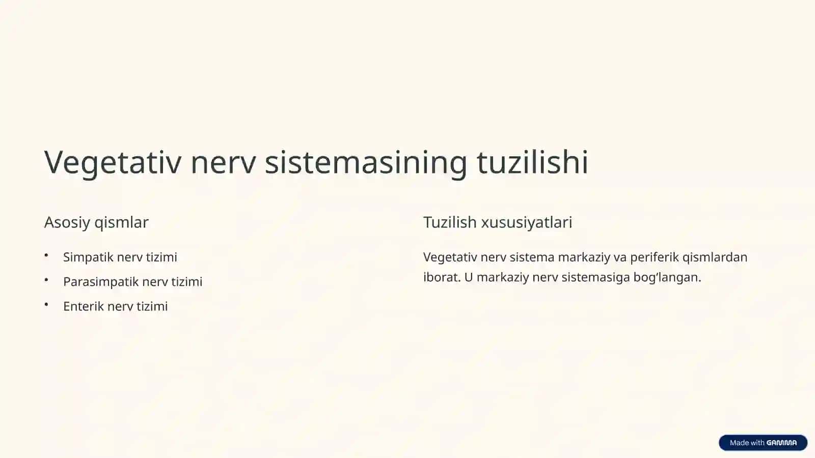 Vegetativ nerv sistemasi: Kirish 2