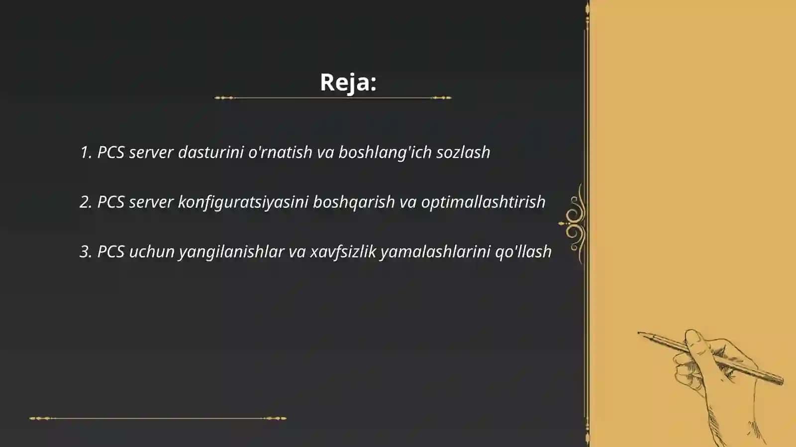PCS Server dasturini o'rnatish va boshlang'ich sozlash 2