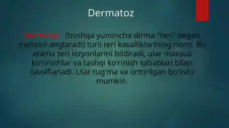 Terining dermatozlari nasliy kasalliklari 2