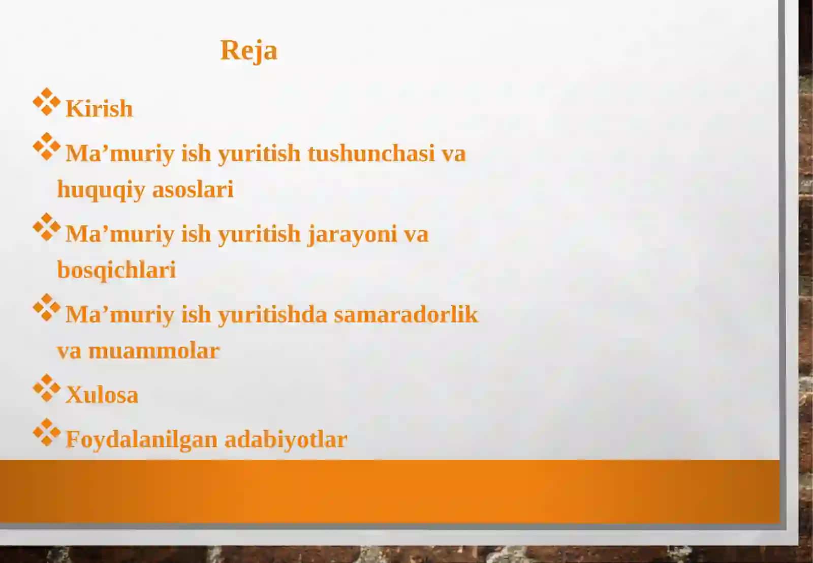 Ma’muriy ish yuritish 2