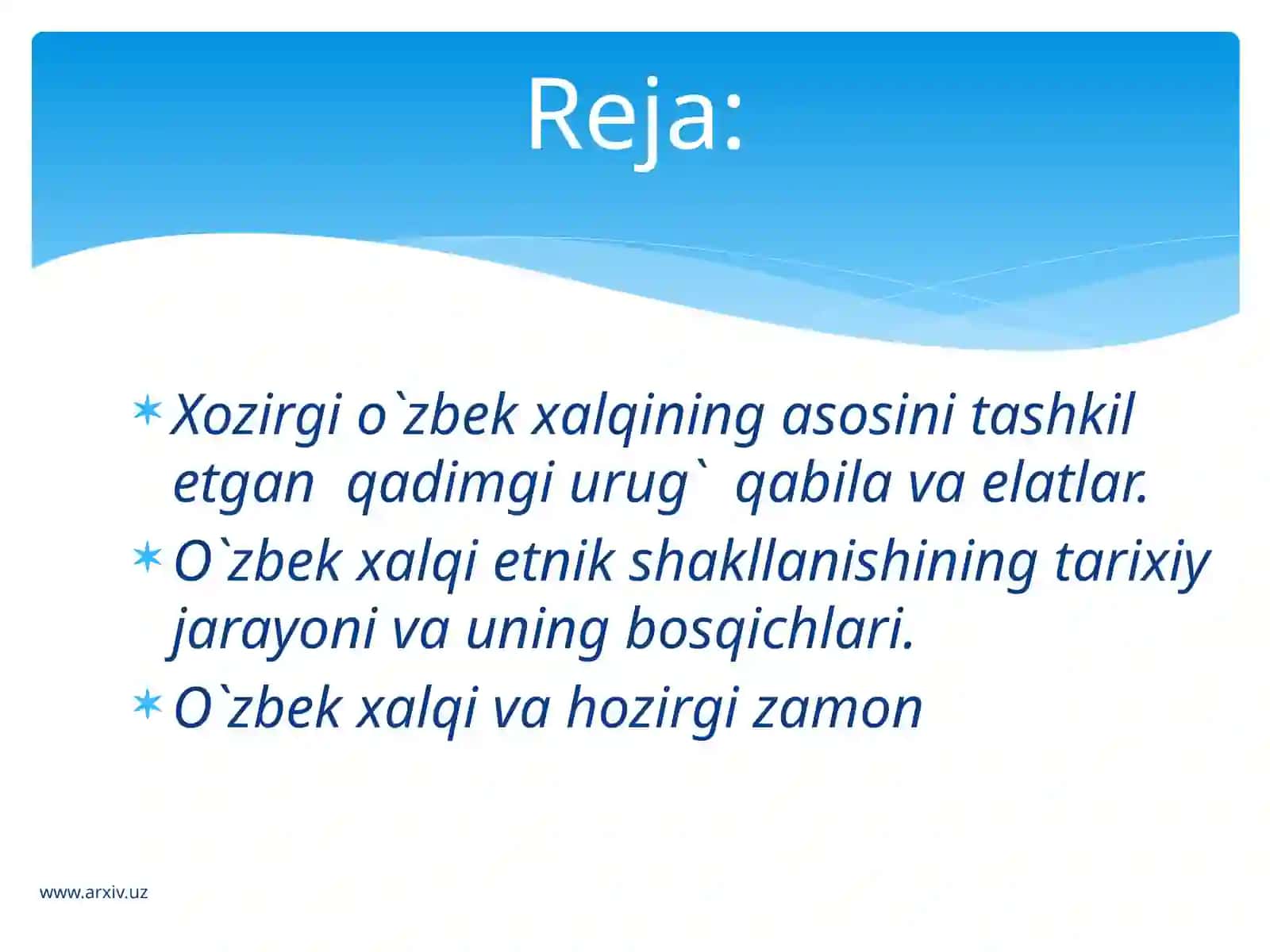 O'ZBEK XALQINING ETNIK SHAKLLANISHI 2