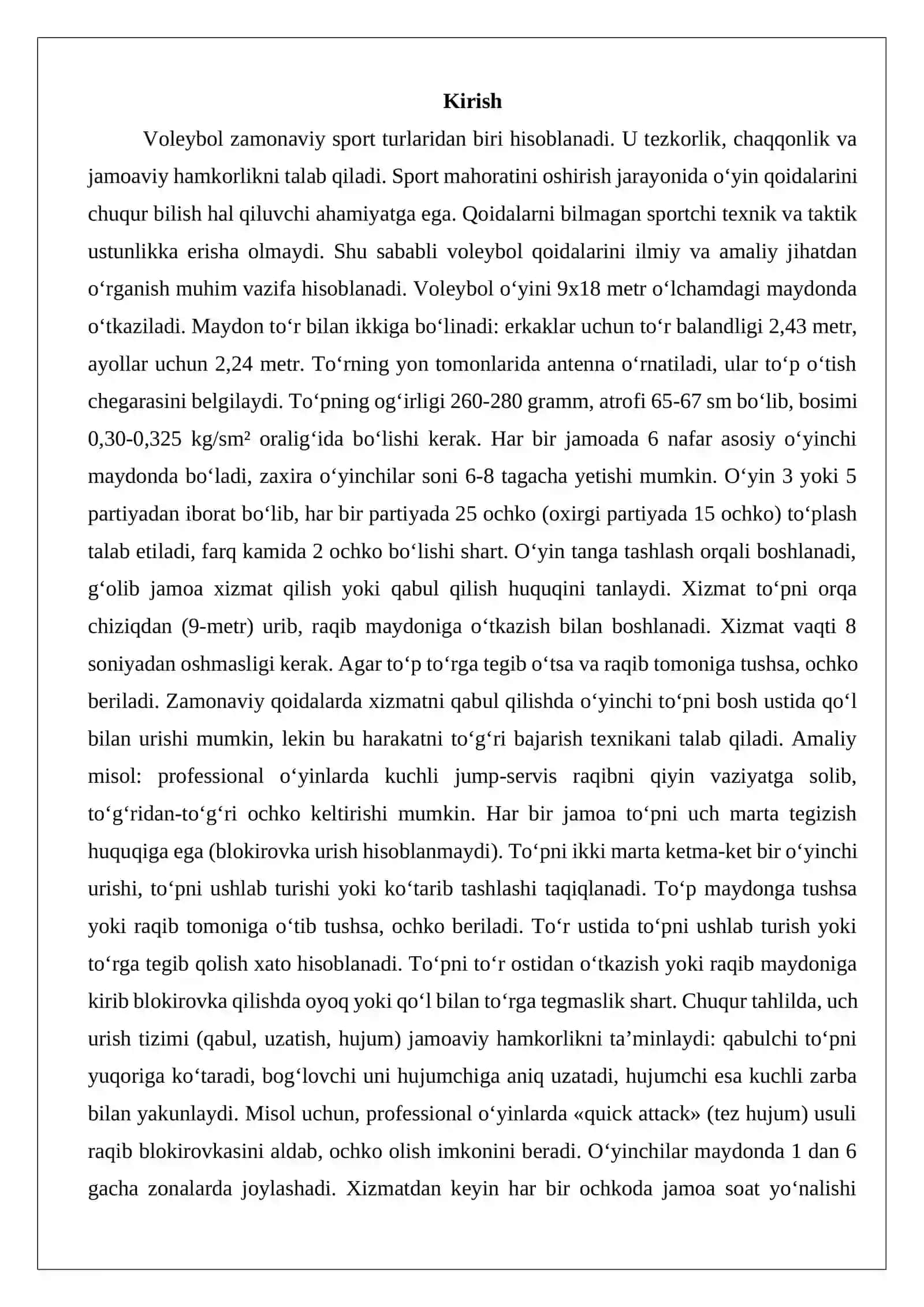 Voleybol o‘yin qoidalari 2