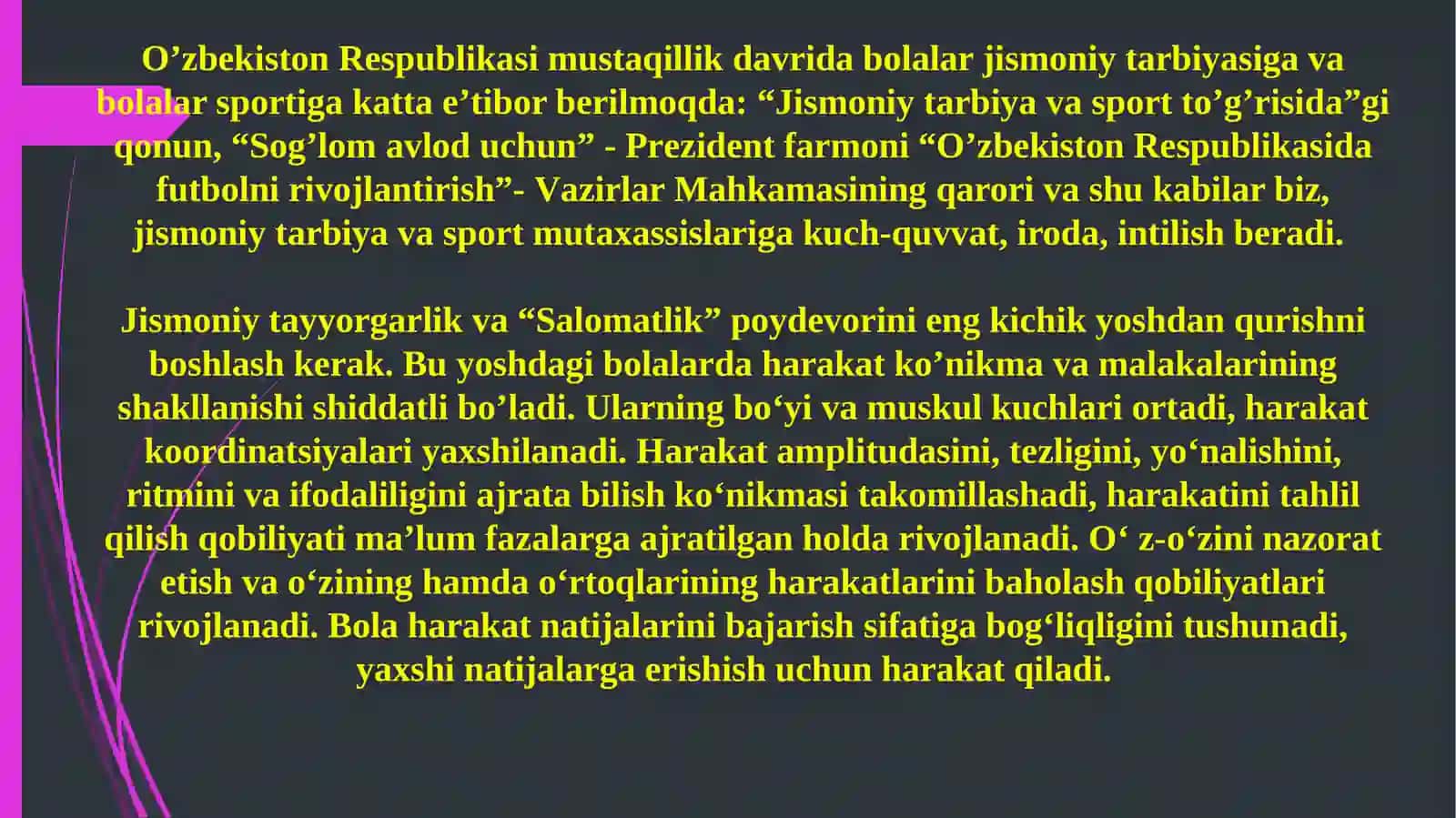 Harakat ko'nikmalarini shakllantirish 2
