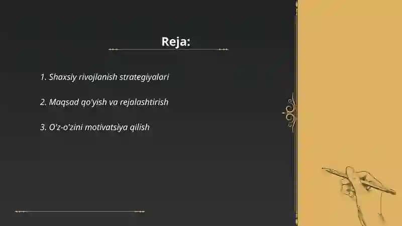 Shaxsiy rivojlanish strategiyalari 2