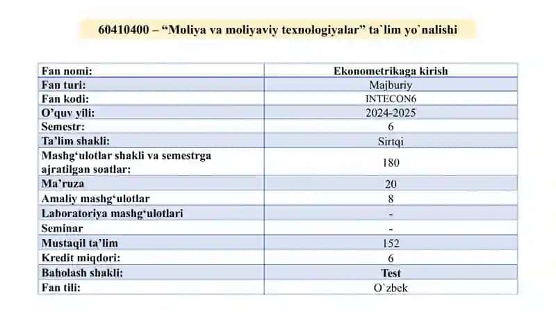 Ekonometrikaga kirish 2