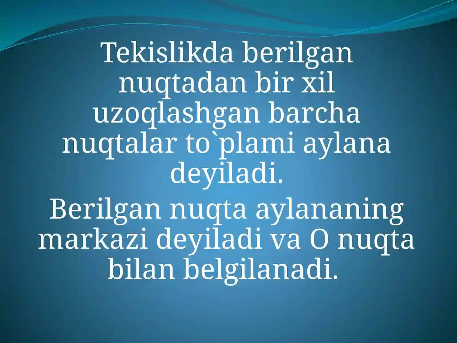 Aylana. Markaziy burchak 2