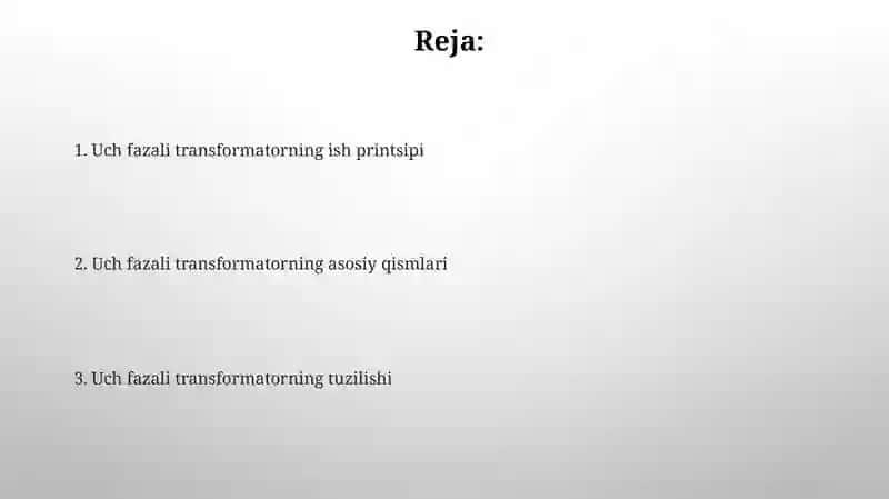 Uch fazali transformatorlar konstruksiyasi 2