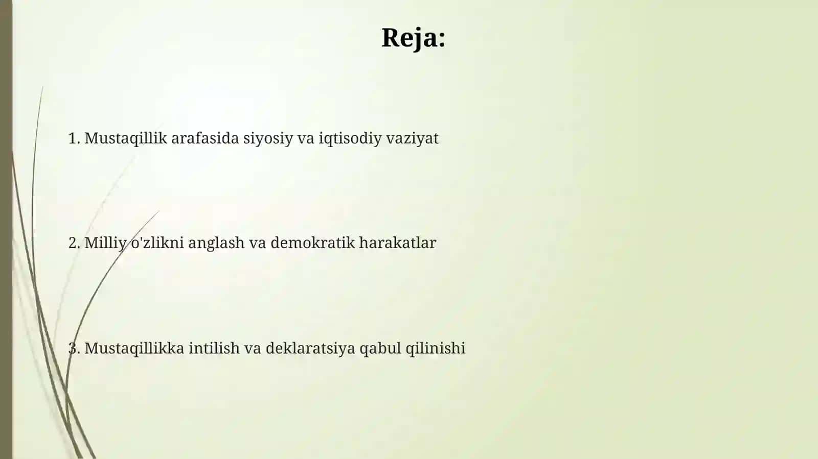 Mustaqillikka erishish arafasida Oʻzbekistondagi ijtimoiy siyosiy jarayonlar 2