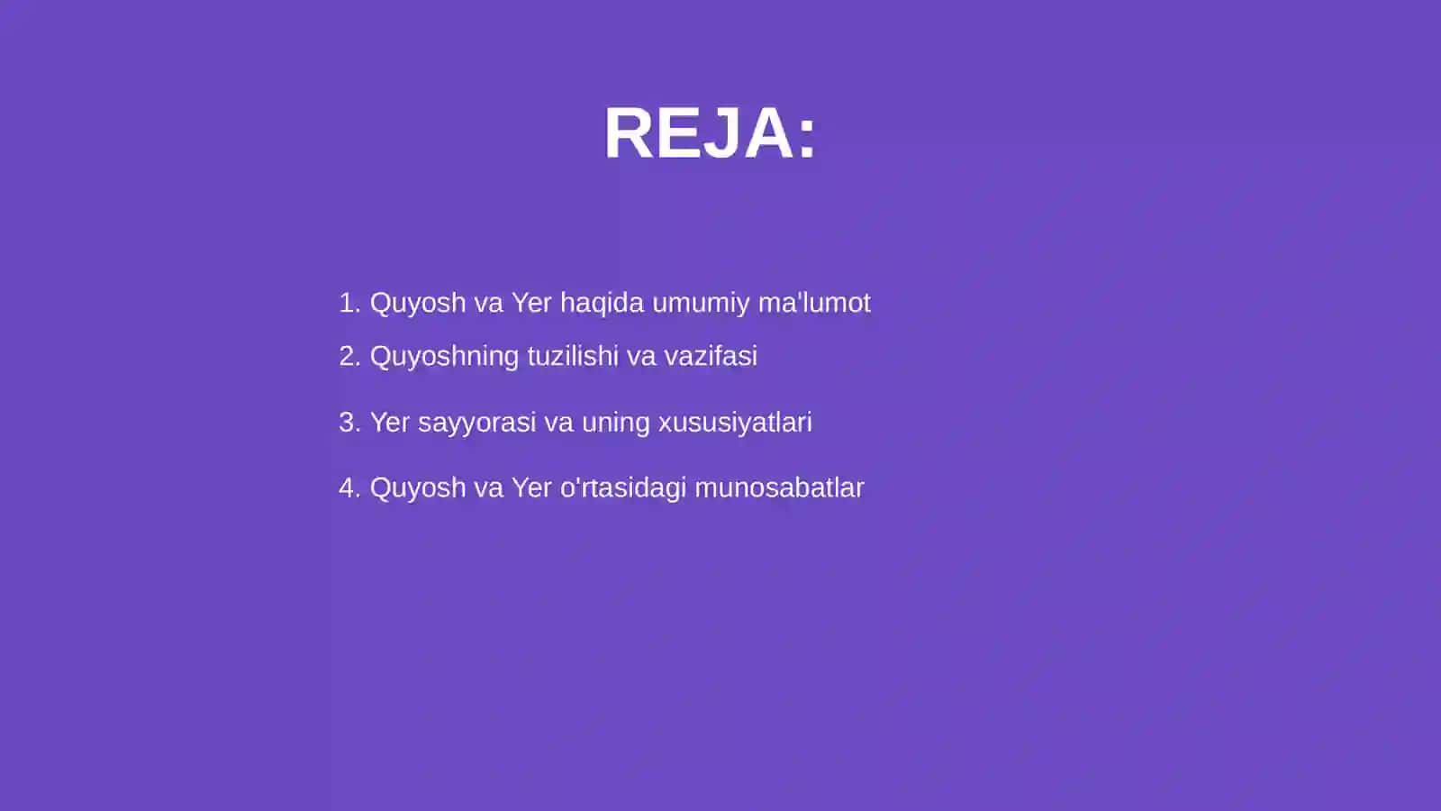 Quyosh va Yer sayyoralari haqida tushuncha 2