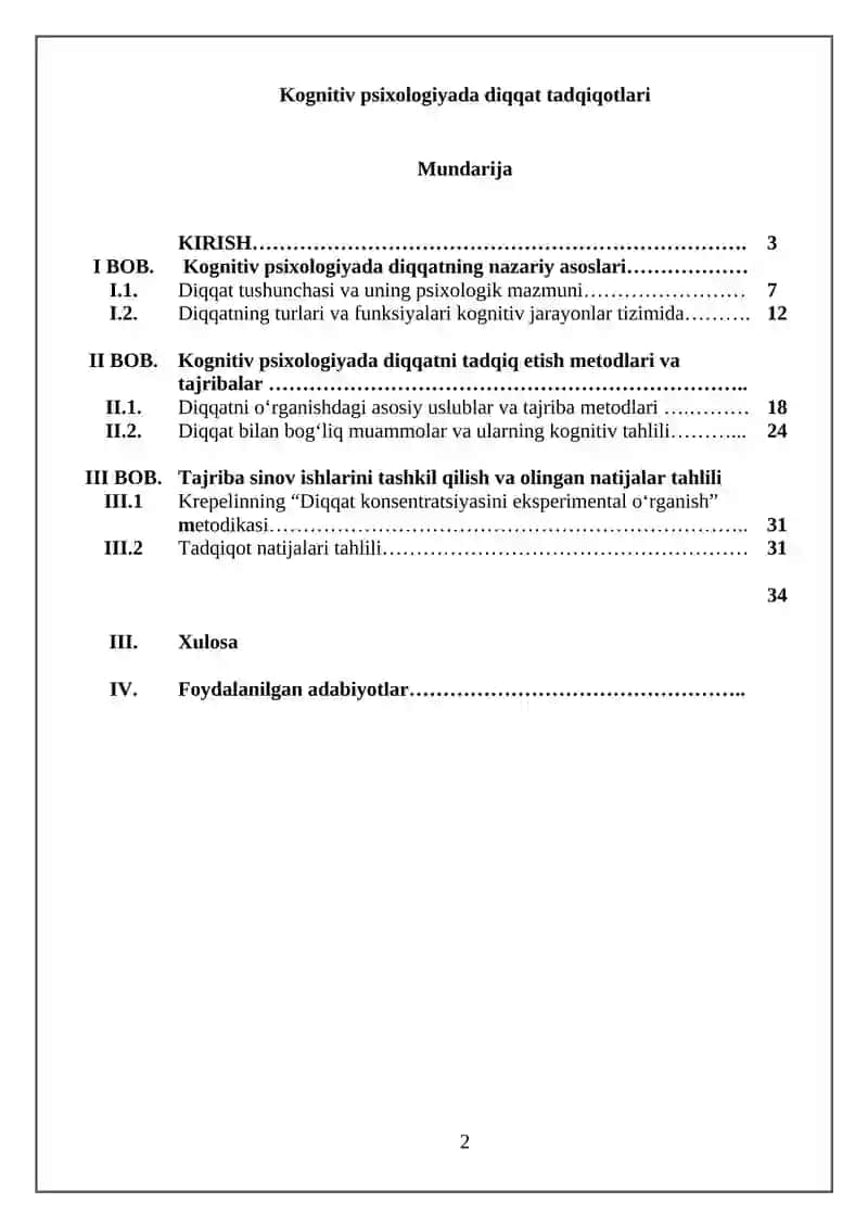 Kognitiv psixologiyada diqqat tadqiqotlari 2