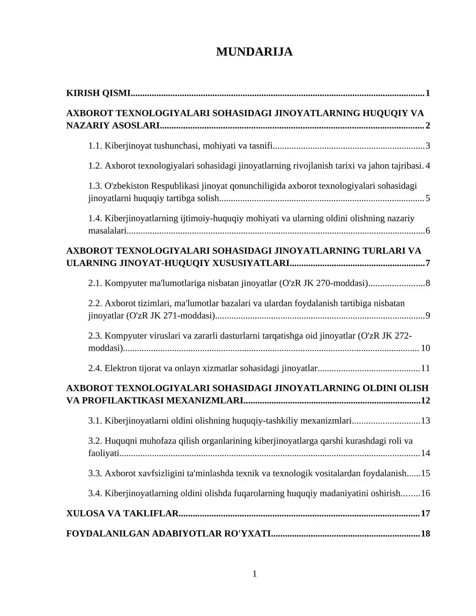 Axborot texnologiyalari sohasidagi jinoyatlar (kiberjinoyat) 2