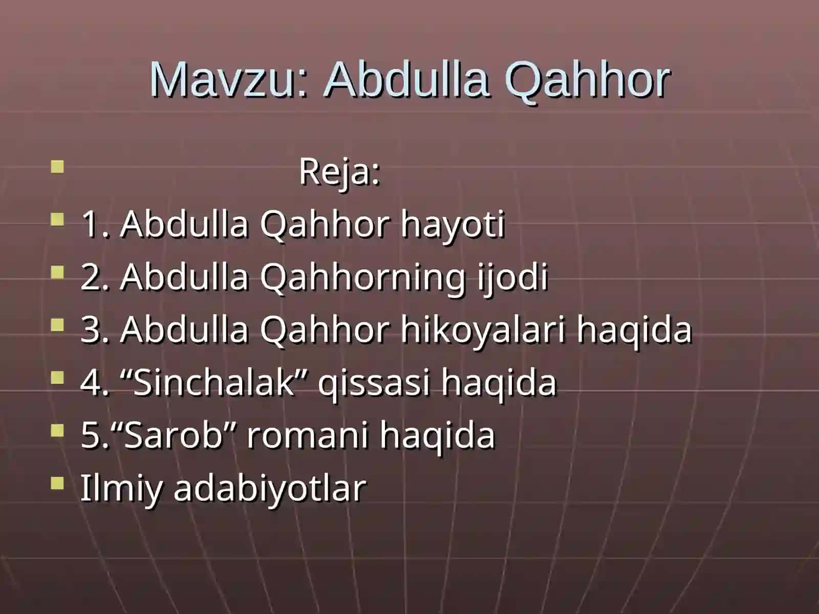 Abdulla Qahhorning hayoti va ijodi 2
