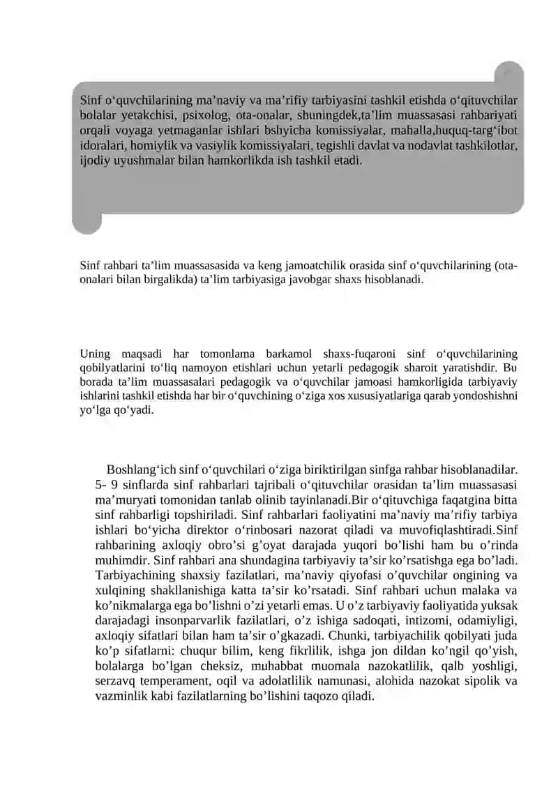 Maktabdagi tarbiyaviy ishlar tizimida sinf rahbari ishini takomillashtirish usullari 2