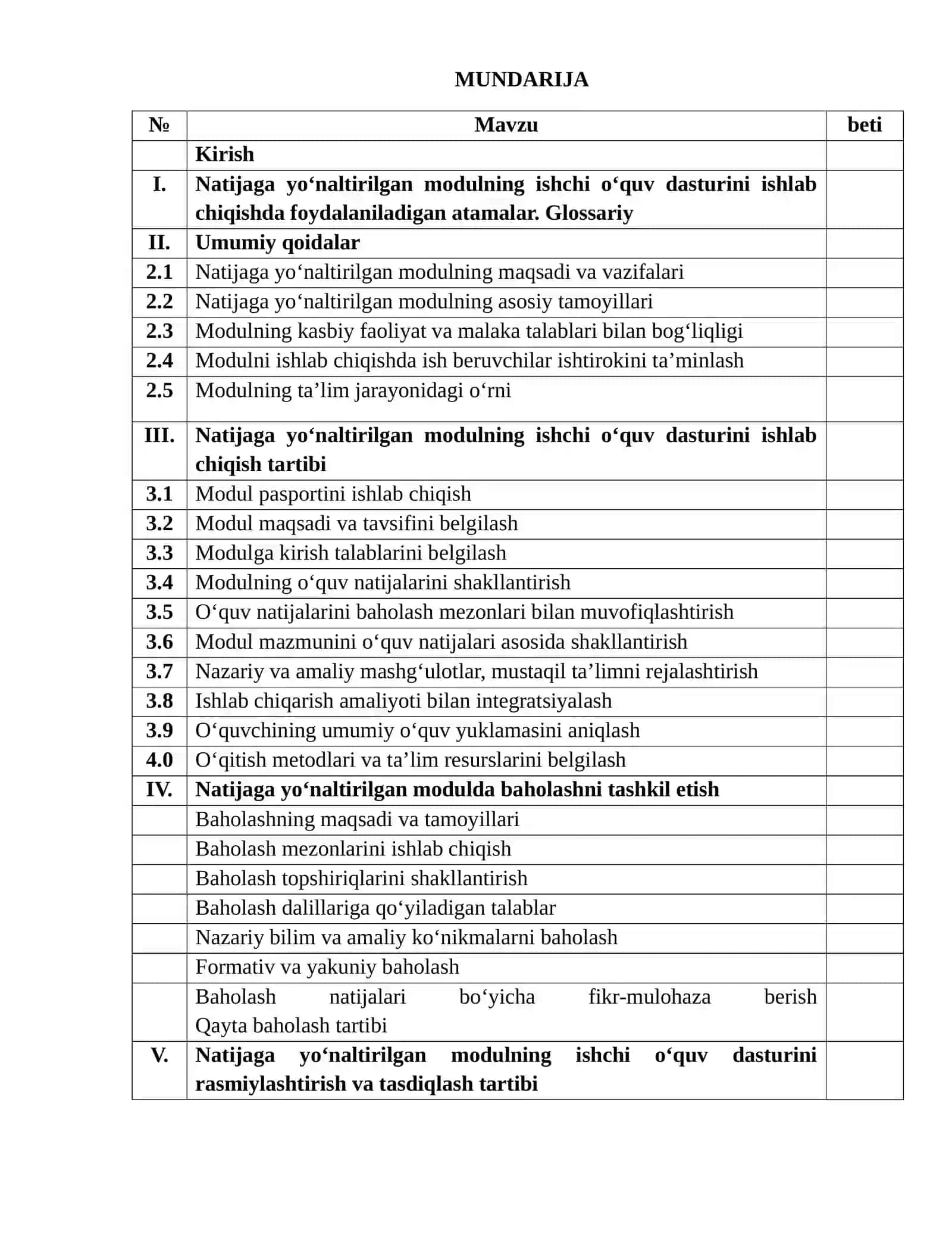 Ishchi dastur Avtomobil tuzulishi Modul 2