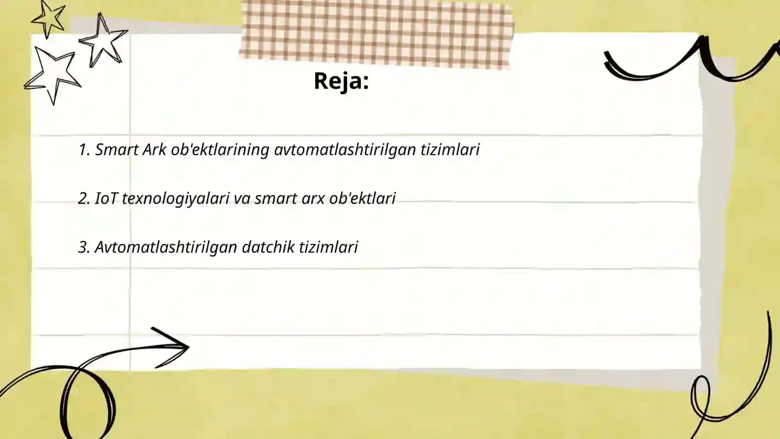 Smart Ark obekti Avtomatlashtirilgan vositalar va shablonlar 2