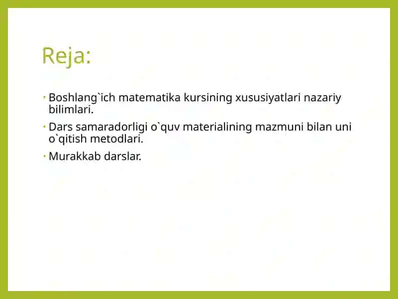Boshlang`ich matematika kursi 2