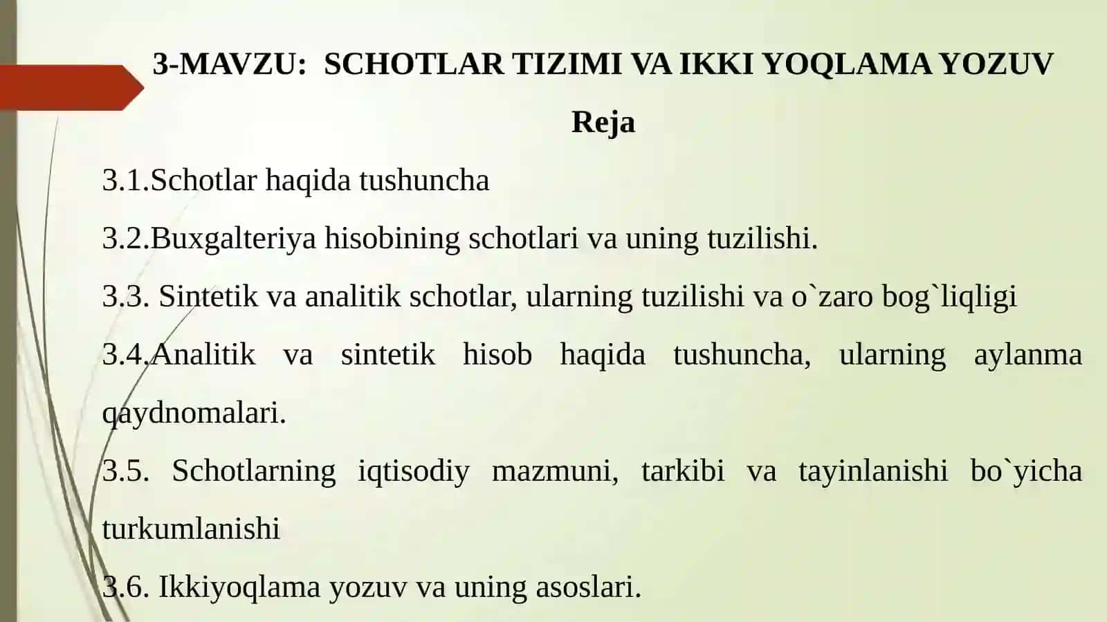 SCHOTLAR TIZIMI VA IKKI YOQLAMA YOZUV 2
