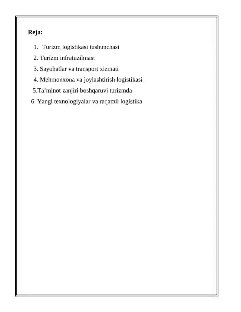 referat mustaqil ish TURIZM 2