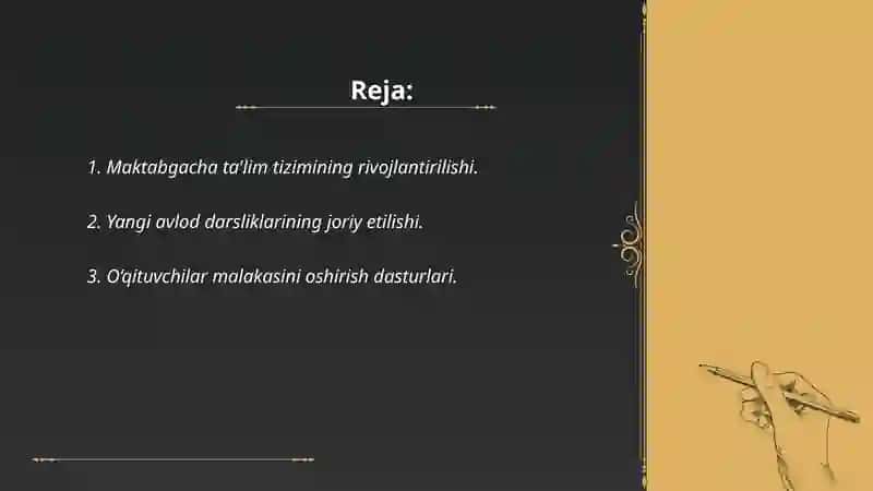 Maktabgacha ta'lim tizimining rivojlantirilishi 2