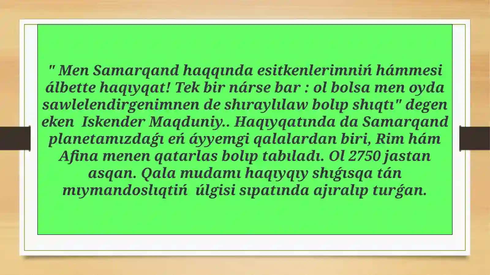 Samarqandtıń IX - XII ásirlerde materiallıq mádeniyatı 2