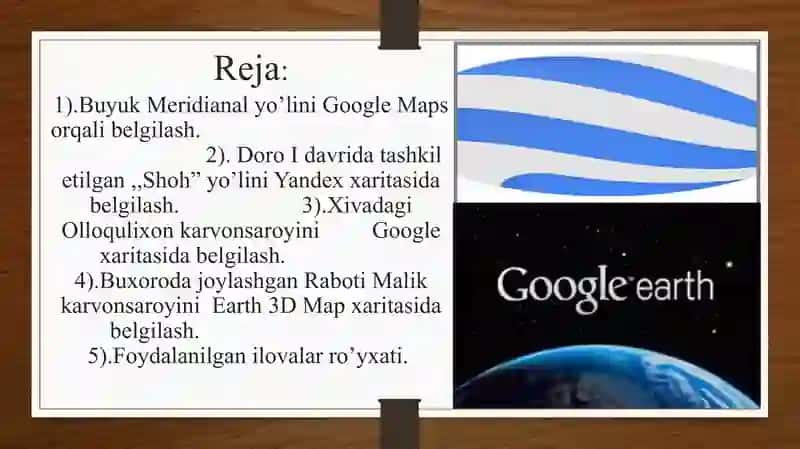 Tarixiy Savdo Yo'llari yoki Karvonsaroylarni Google Maps yoki boshqa ilovalardan belgilash 2