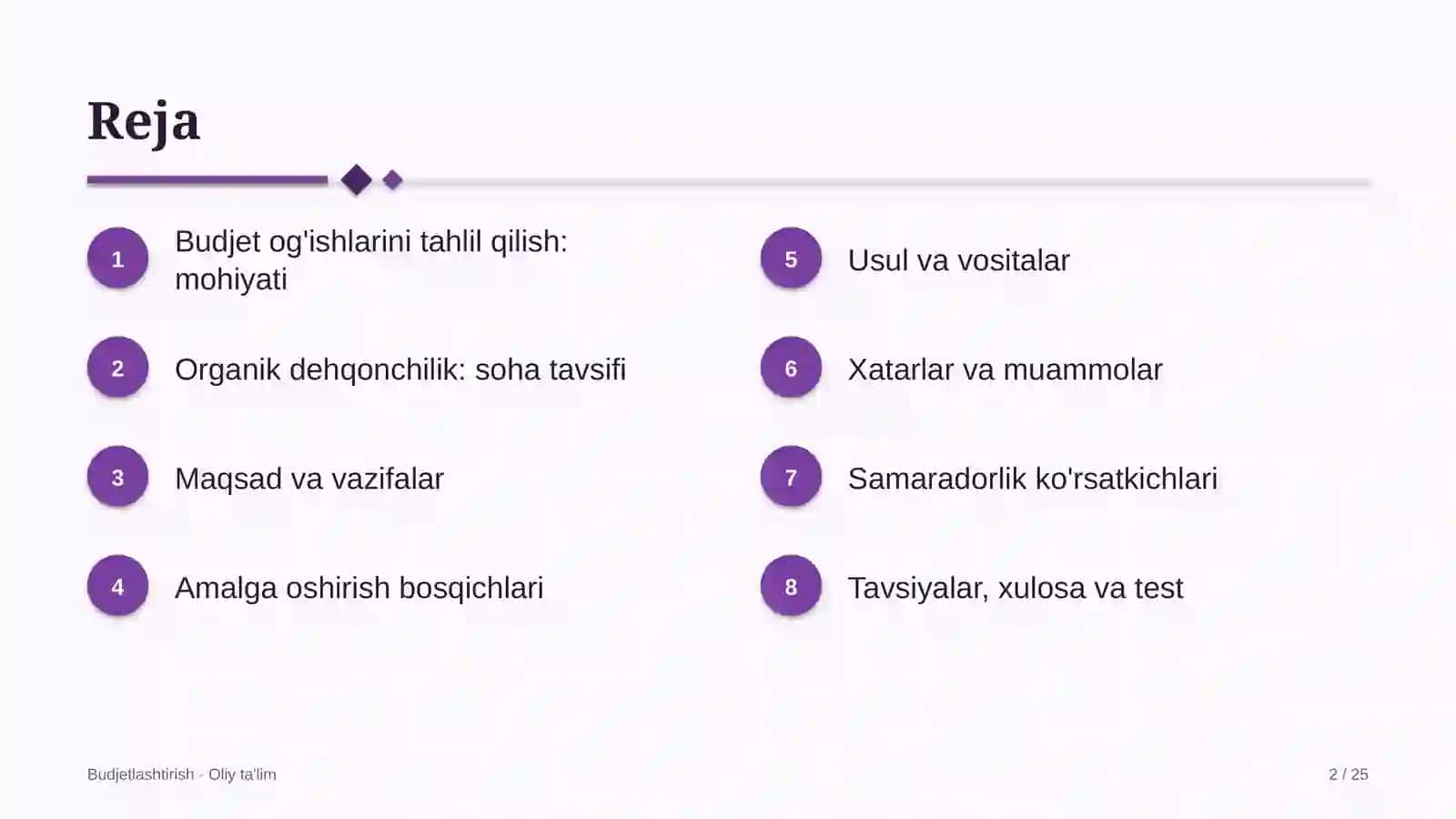 organik dehqonchilikda budjet og'ishlarini tahlil qilish 4698 2
