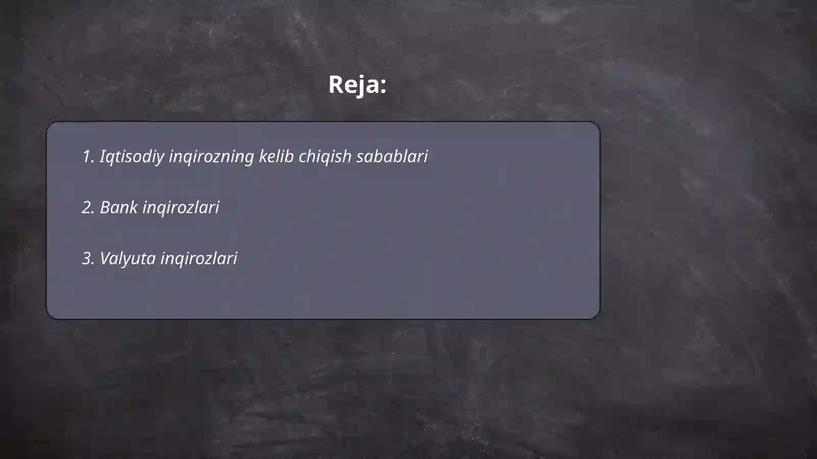 Iqtisodiy inqirozlarning turlari 2