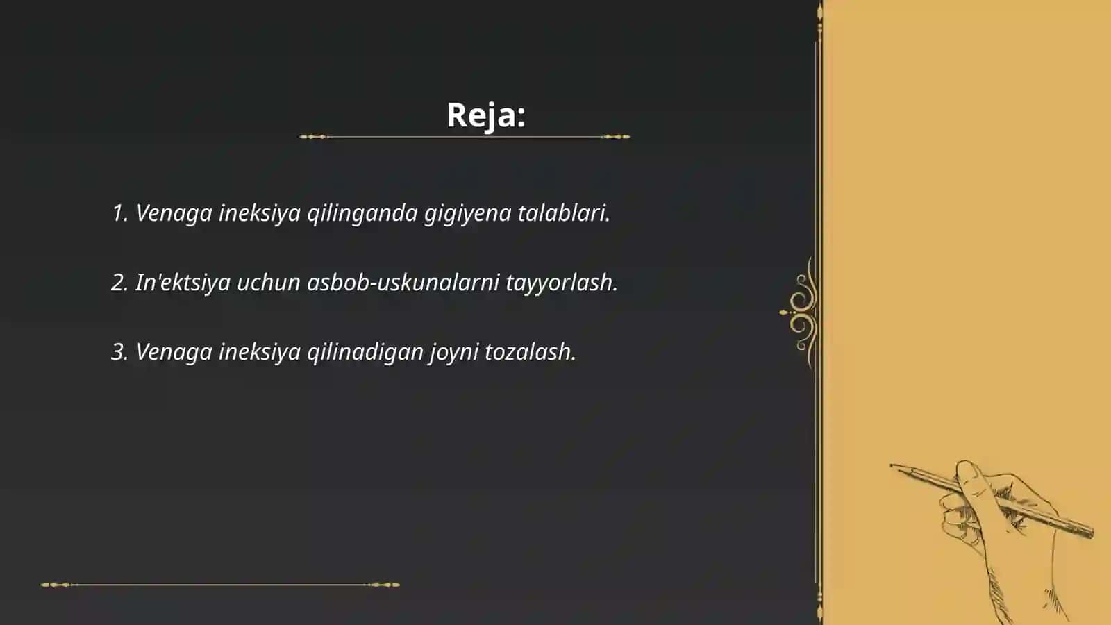 Venaga ineksiya qilish texnikasi 2