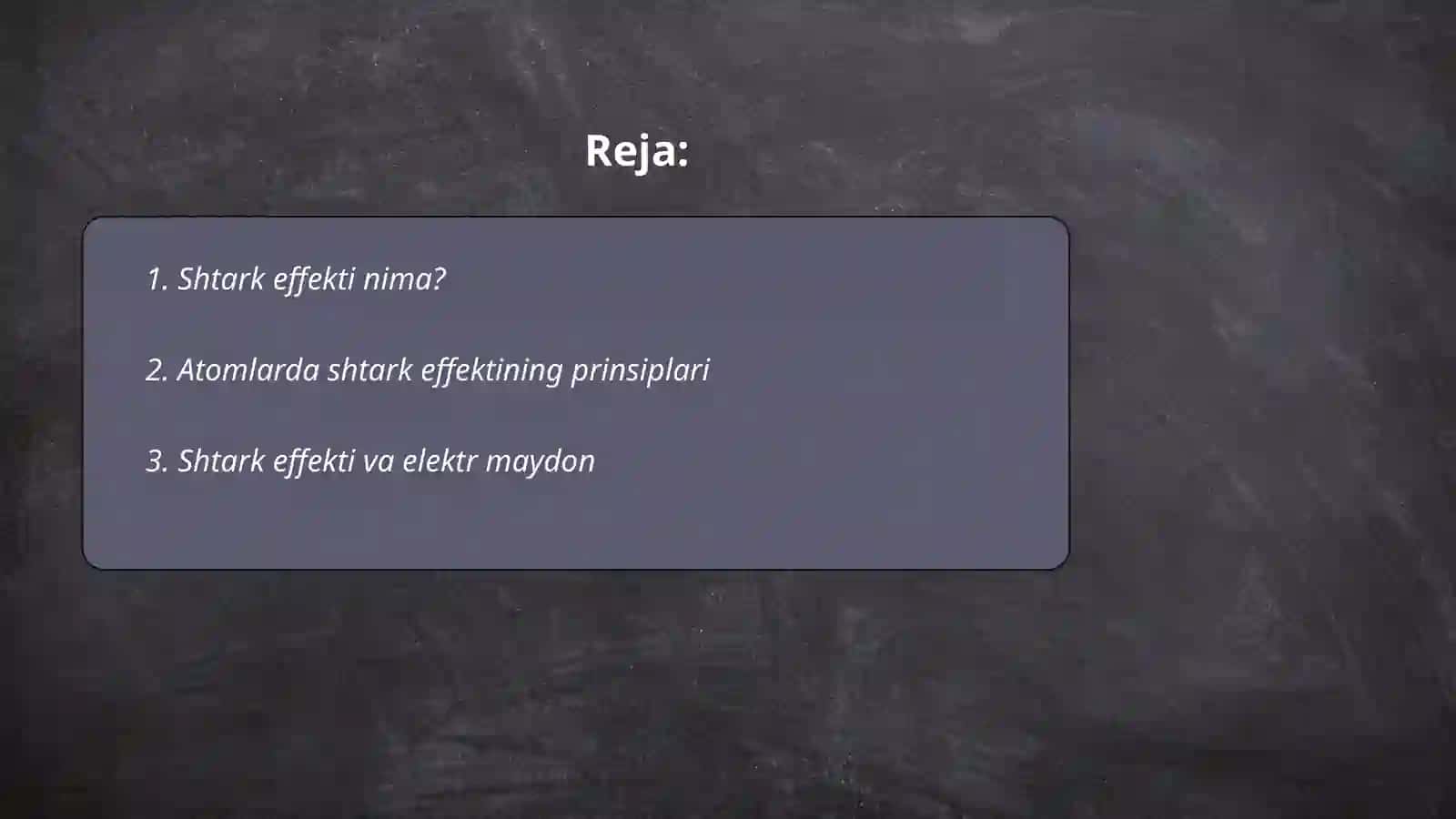 Atom elektr maydonida shtark effekti 2