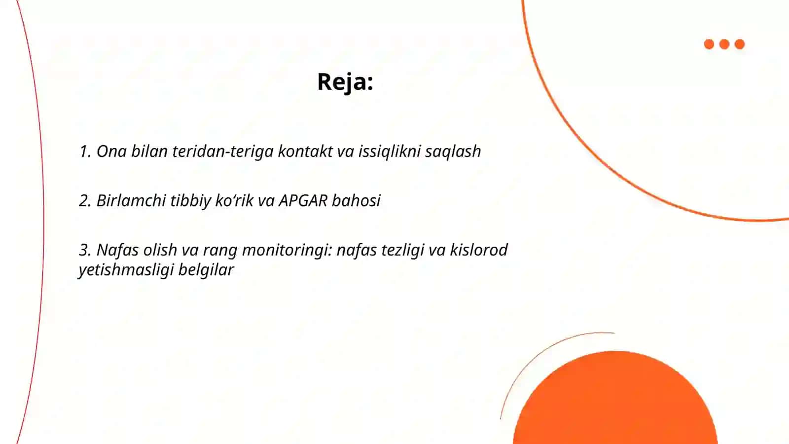 Yangi tugilgan chaqaloqning birlamchi parvarishi va patronaji 2