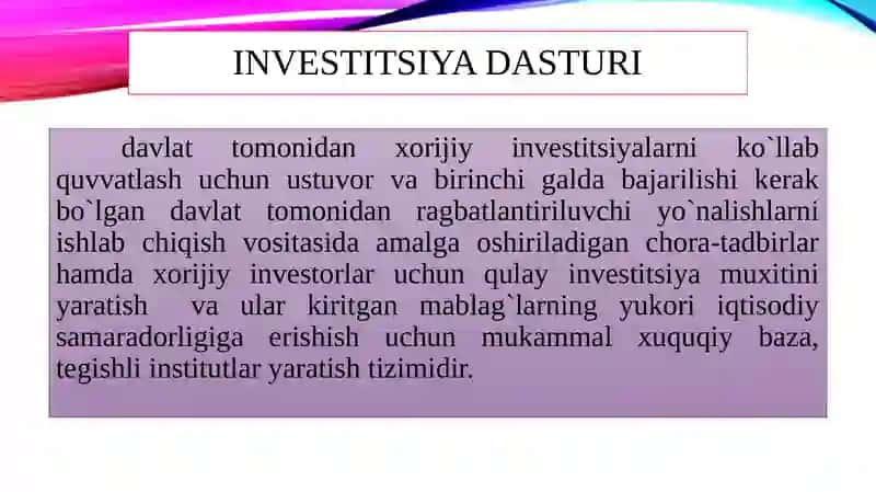 Davlat investitsiya dasturi 2