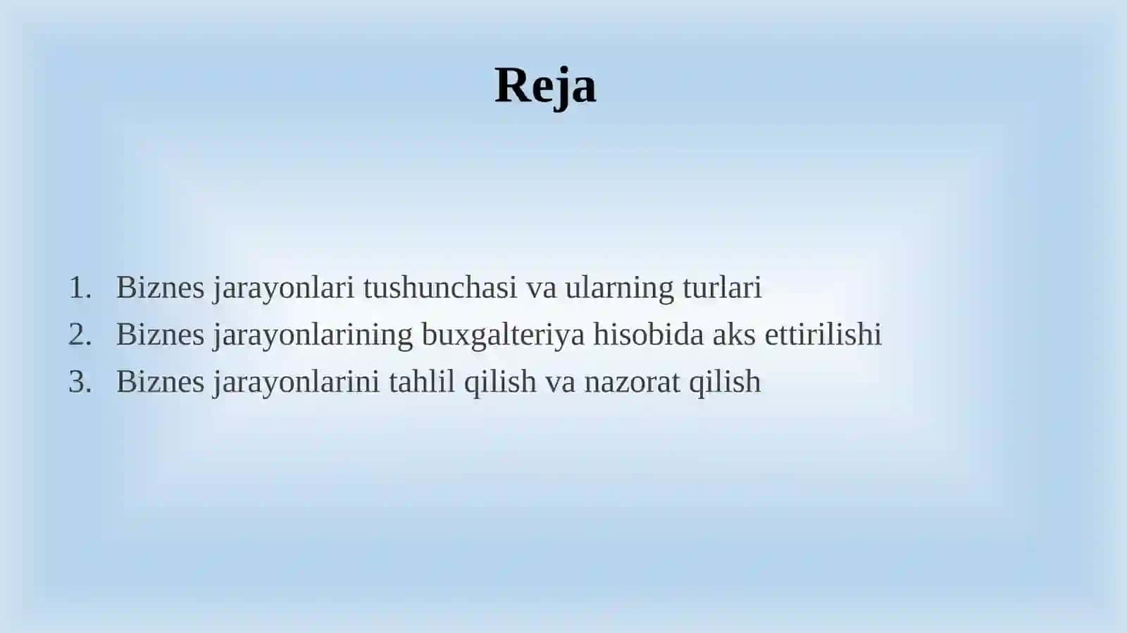 Biznes jarayonlari va ularni hisobga olish 2