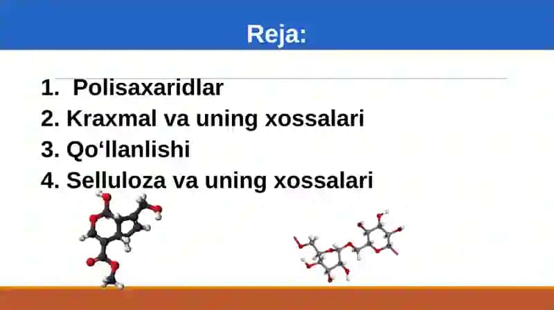 Polisaxaridlarning olinishi va xossalari 2