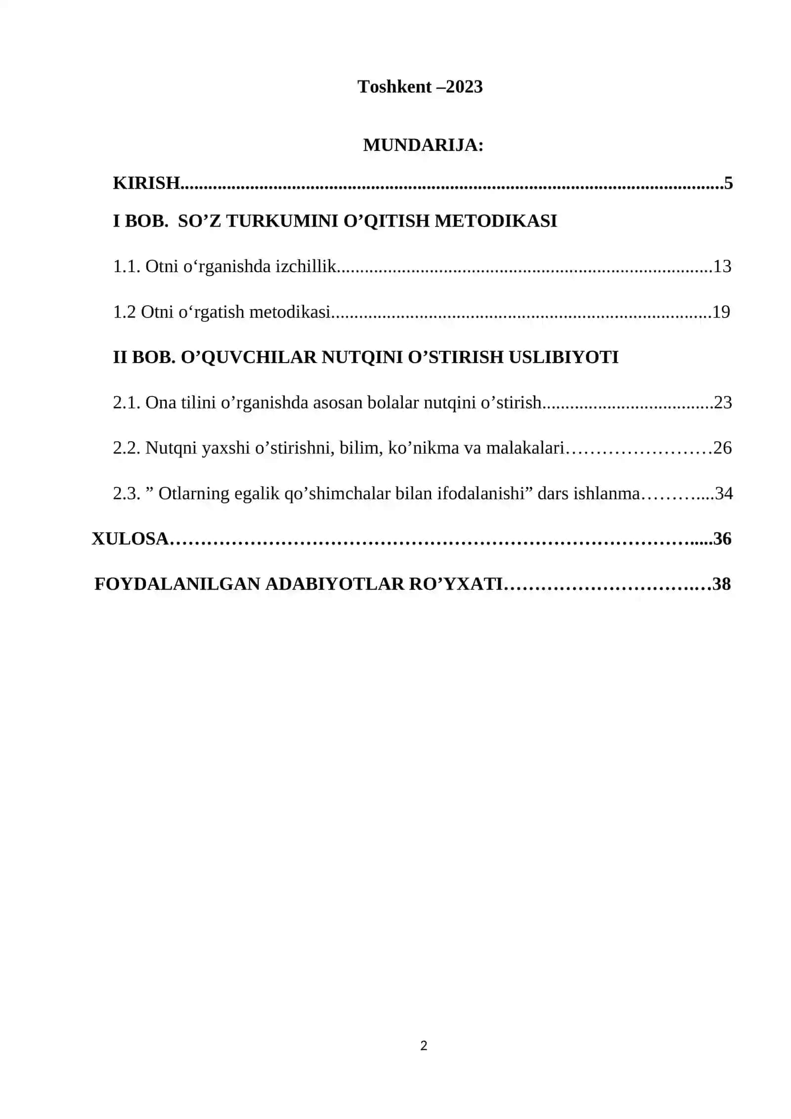 Ot so‘z turkumini o‘rganish jarayonida o‘quvchilar nutqini o‘stirish 2