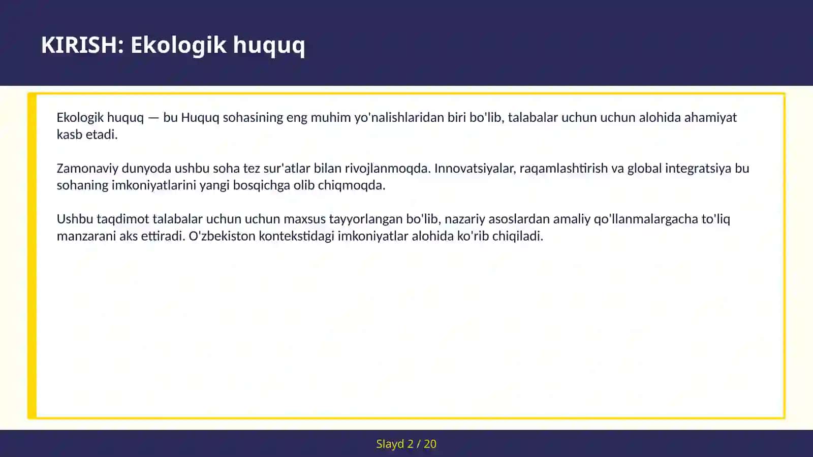 Ekologik huquq 2