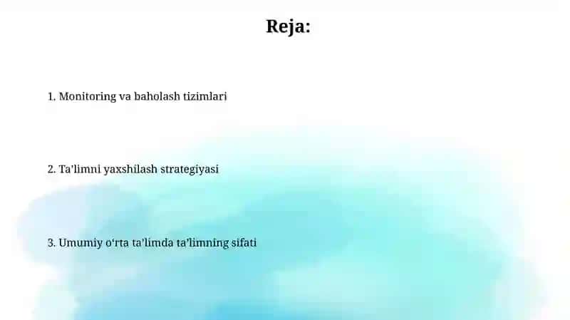 Umumiy oʻrta taʼlimda taʼlim-tarbiya va monitoring 2