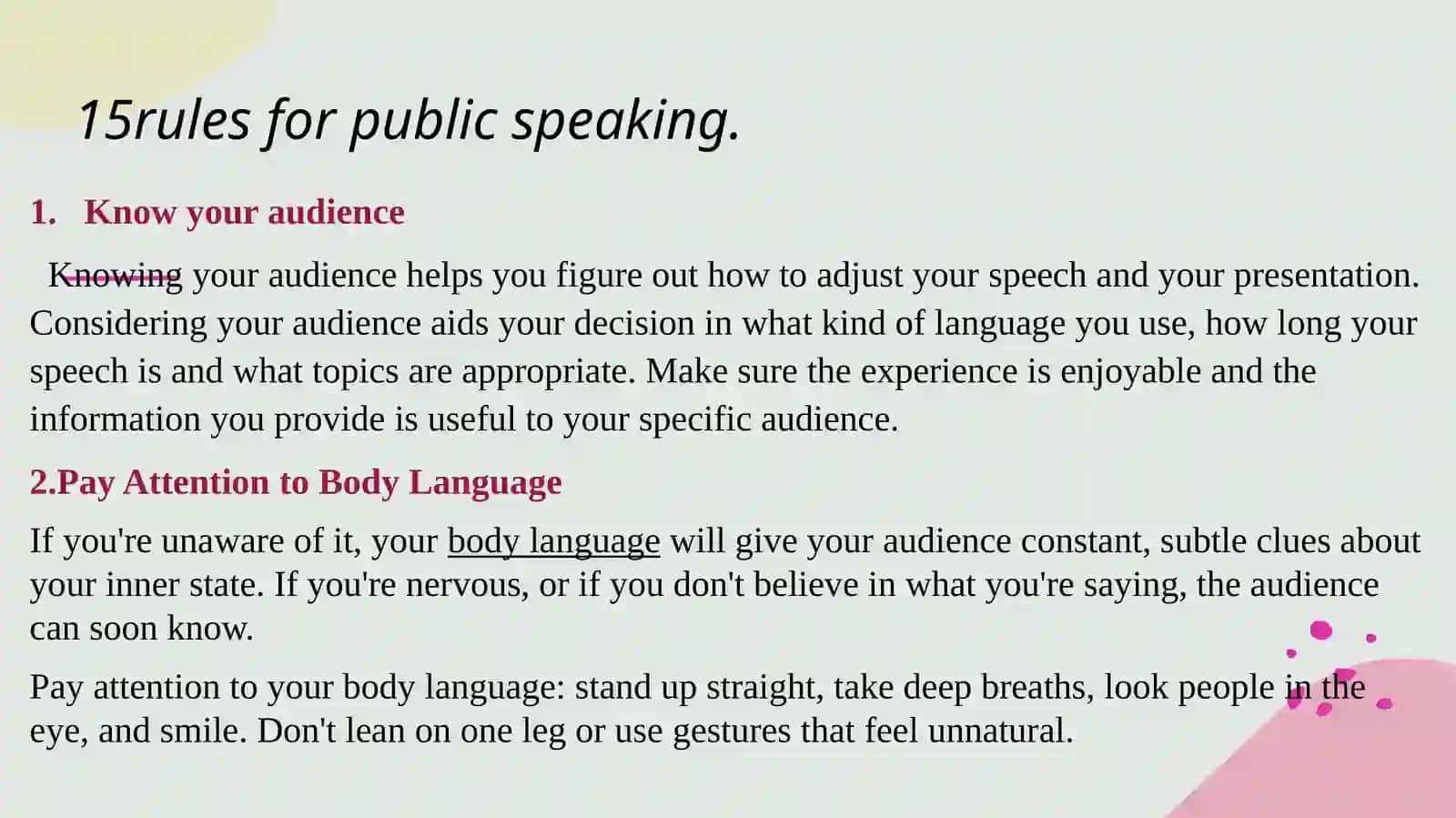 15 rules for public speaking 2