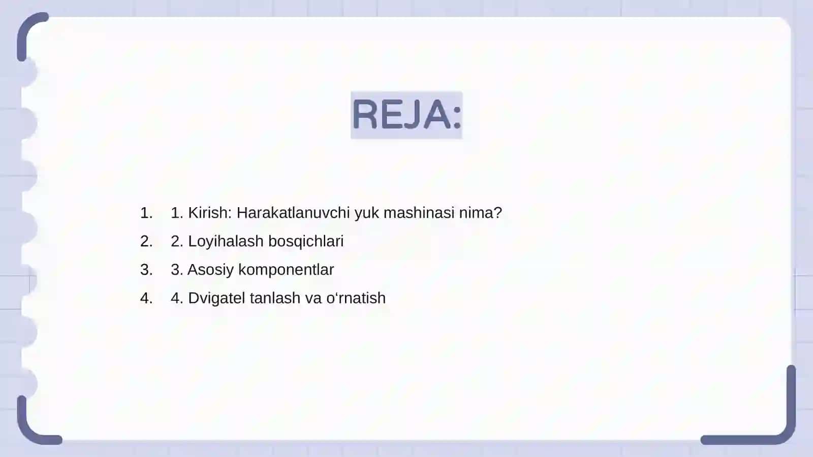 Harakatlanuvchi yuk mashinasini yasash 2