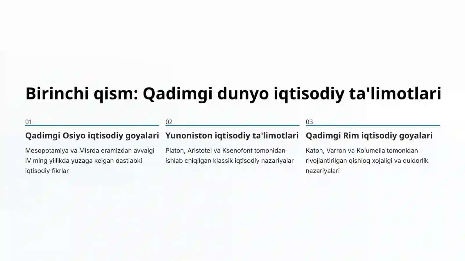 Iqtisodiy ta'limotlar tarixi 2