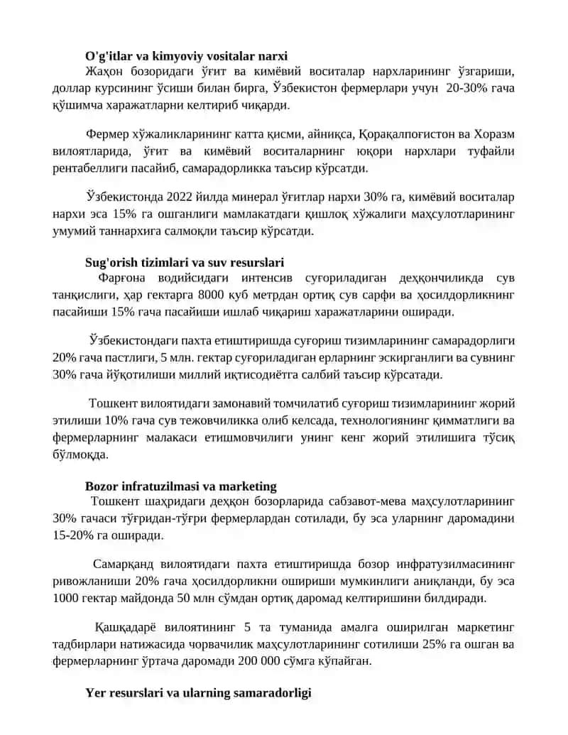 Qishloq Xo'jalik mahsulotlari 2