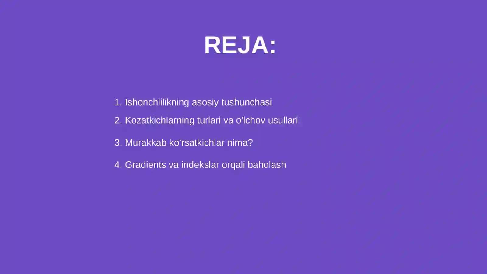 Ishonchlilikning kompleks koʻrsatkichlari 2