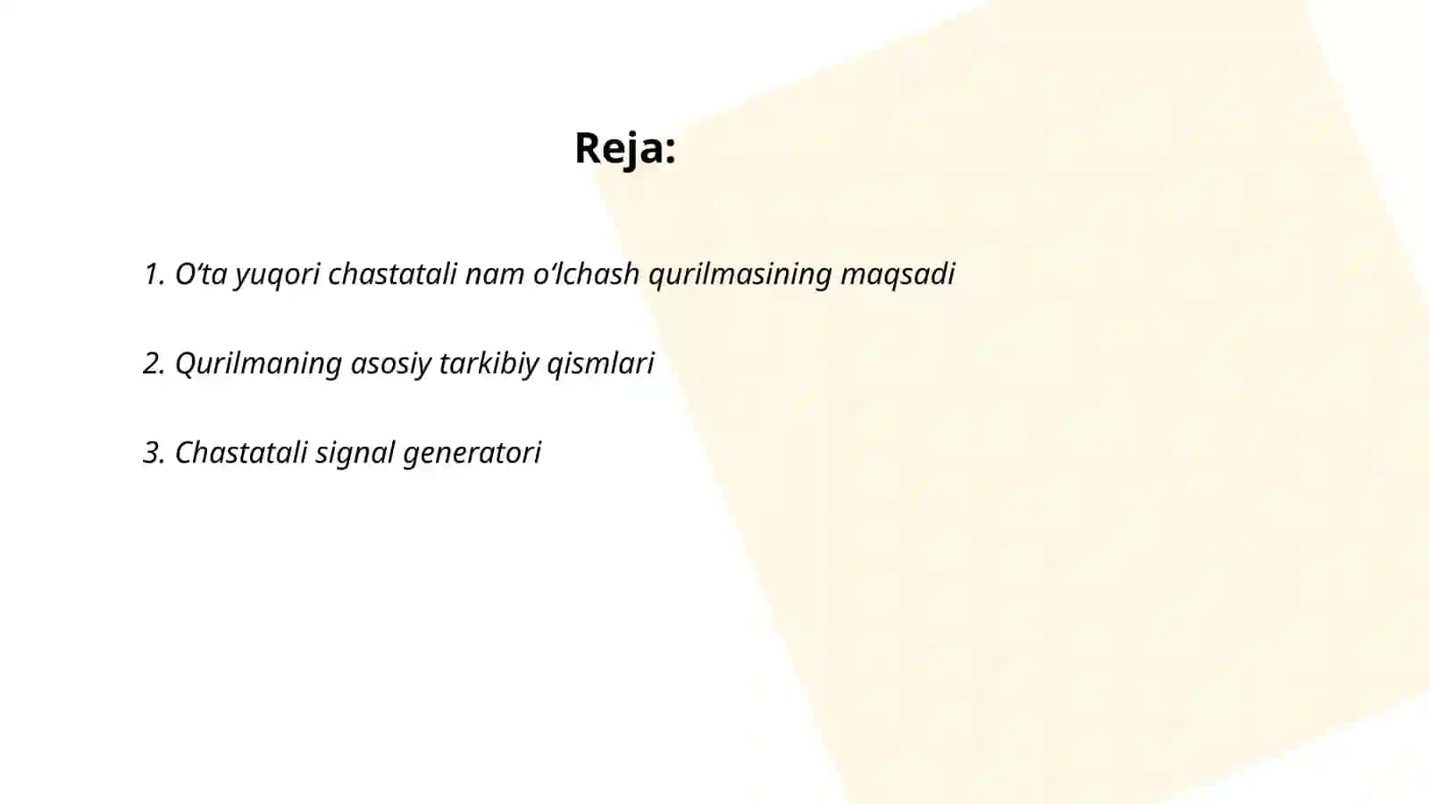 O‘ta yuqori chastatali nam o‘lchash qurilmasi funktsional sxemasi va ishlash printspi 2