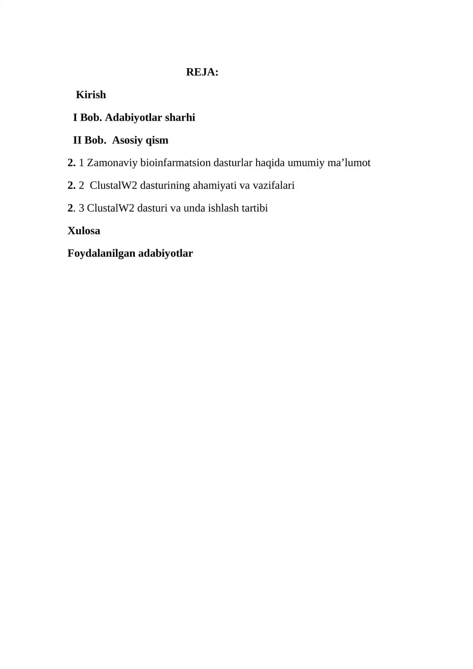 ClustalW2 zamonaviy bioinfarmatika dasturi 2