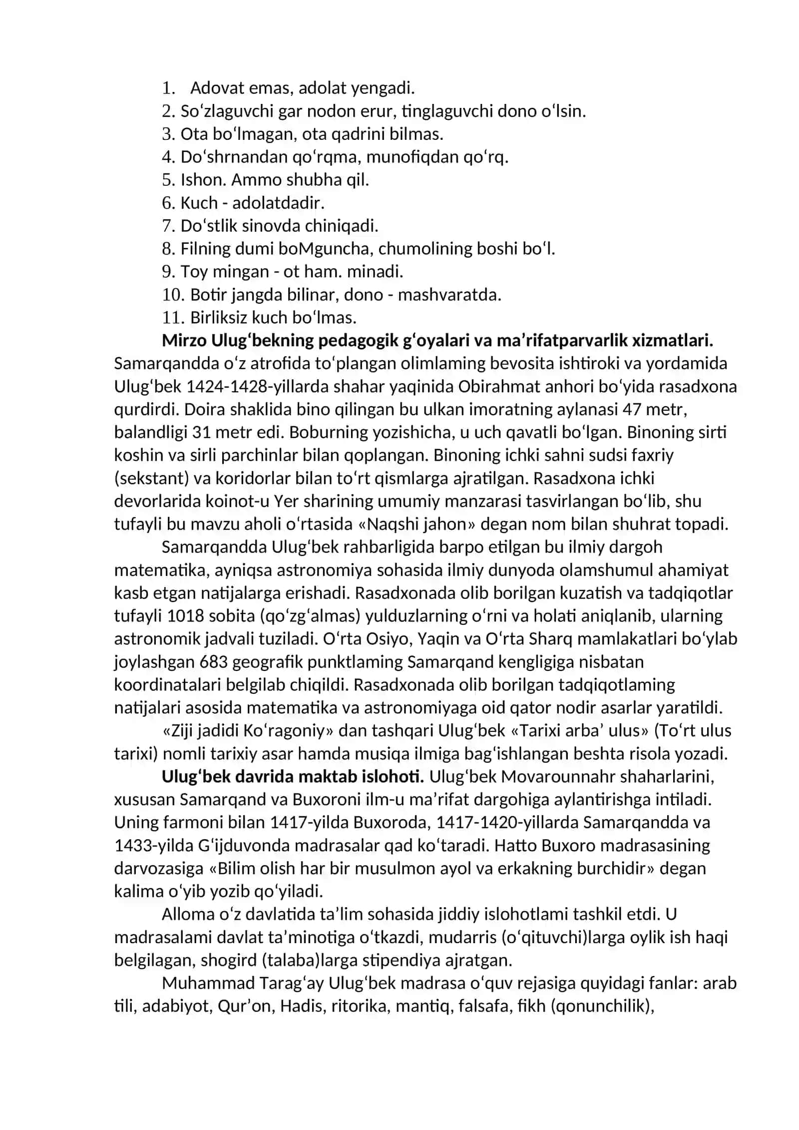 XIV asrning ikkinchi yarmi va XVI asrda Movarounnahrda boshlang‘ich maktabda tarbiya 2