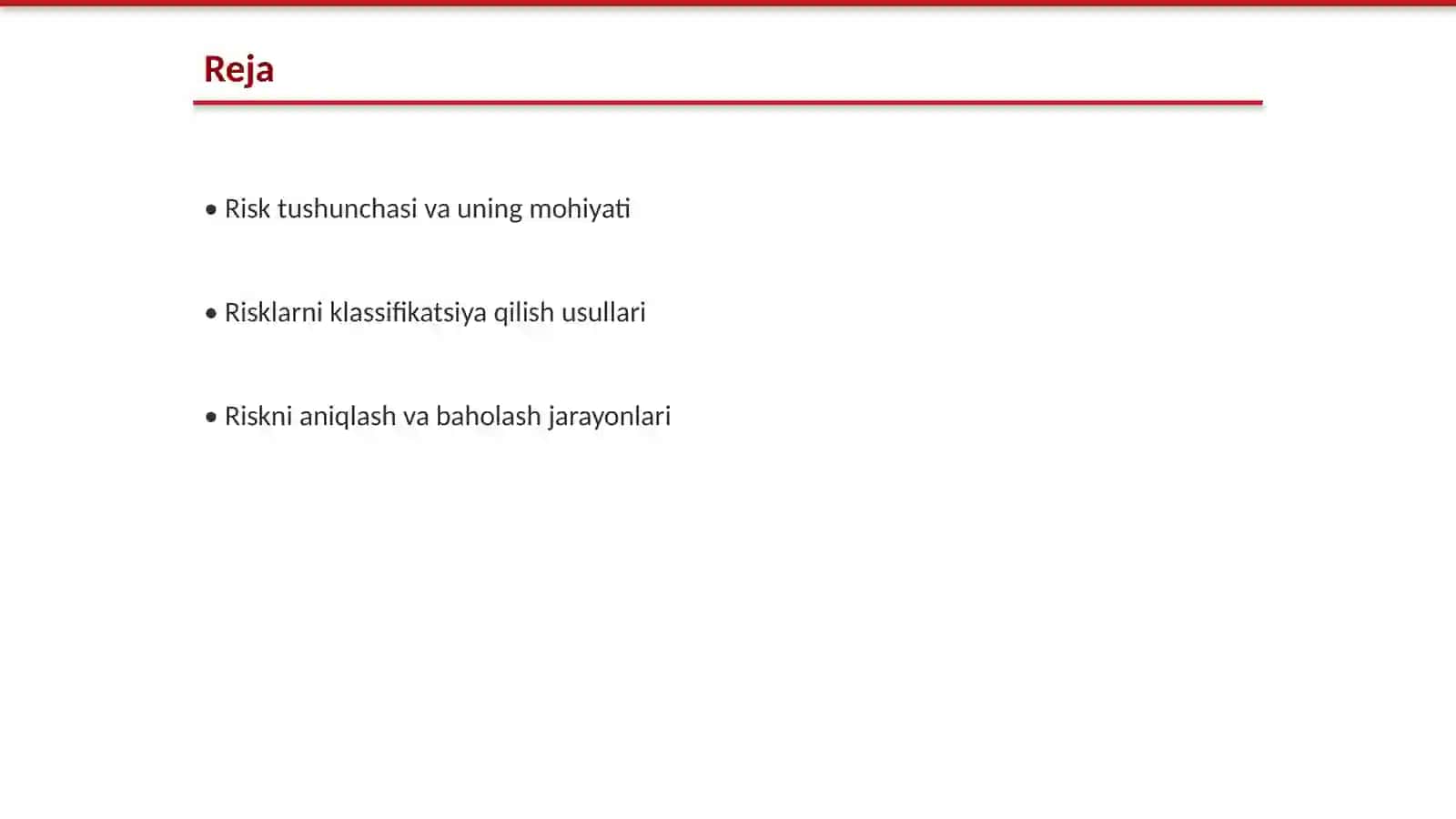 Risklarni boshqarish faniga kirish 2